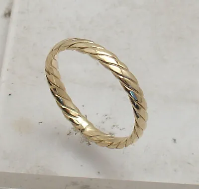 Polished Twisted Rope Style Band Ring Real 10K Yellow Gold Sizes 6 7 8 • $73