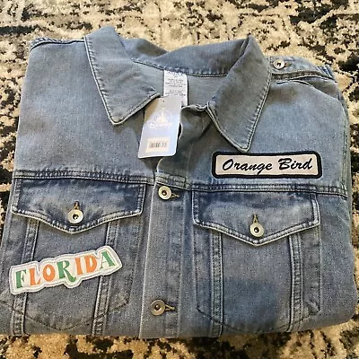 $99 • Buy Disney Vault 50th Orange Bird Distressed Oversize Denim Jacket XL - BNWT
