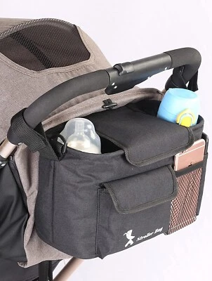 $29.99 • Buy Baby Stroller Organiser Bag Mummy Pram Storage Buggy Storage Cup Bottle Holder
