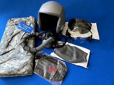 Gentex Hgu55 Lg Combat Edge Pilot Flight Helmet & Mbu20 C/e Oxygen Mask Med/ Nrw • $1859.99