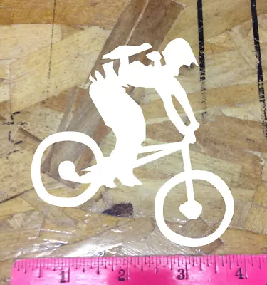 DH Downhill Mountain Bike Sticker Decal Graphic Bicycle 4  White Die Cut - V2 • $3.99