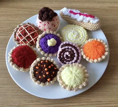 Hand Knitted Toy Food Cakes X 10 Play Display • £7.50