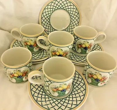 6 VILLEROY & BOCH Cups And Saucers BASKET • £61.50
