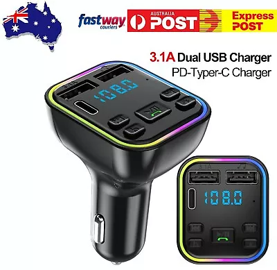 Car USB Charger FM Transmitter Dual MP3 Player Kit Wireless Bluetooth 5.0 Radio • $12.59