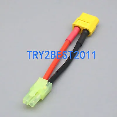 RC XT60 Female To MINI TAMIYA Male Charger Adapter Lead Car Boat Lipo Battery • $2.10