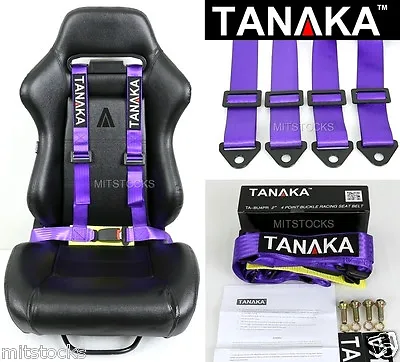 1 Tanaka Universal Purple 4 Point Buckle Racing Seat Belt Harness 2  • $34.09