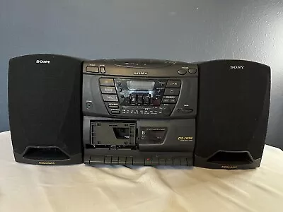 Vintage Sony CFD-ZW160 CD Portable Radio Dual Cassette Player Boombox Stereo • $45