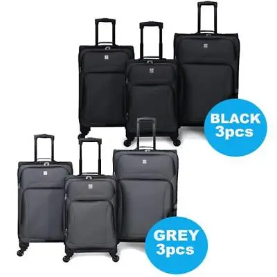 3Pcs Luggage Suitcase Set Soft Shell Trolley 4 Wheel Travel Cabin Carry On Bag • £69.99
