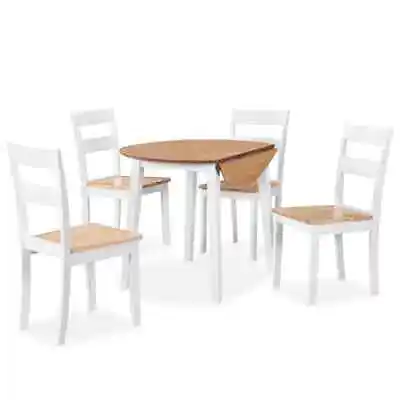 $554.99 • Buy Dining Set 5 Pieces MDF And Rubberwood White VidaXL