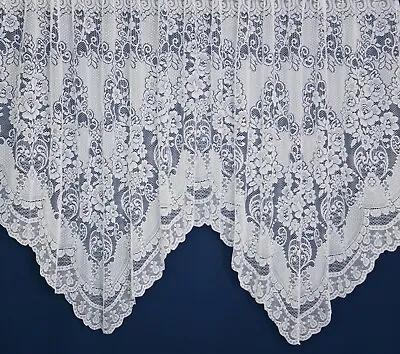 Neisha Bogan 3 Sizes White Floral Lace Net Curtains **NOW £5** FREE POST • £4.50