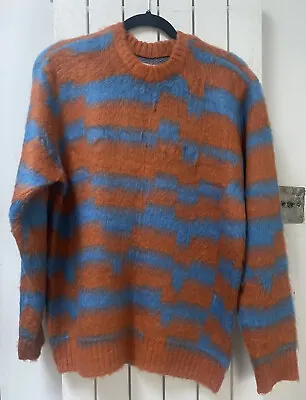 Obey Crew Neck Knitted Sweater Blue And Orange Size Small Very Good Condition • £55