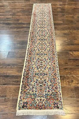 Karastan Runner Rug 2x12 Ivory Kirman #759 Floral Vintage Wool Runner Rare • $1750