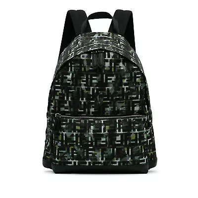 Authenticated Fendi FF Camouflage Green Dark Nylon Fabric Backpack • $616.20