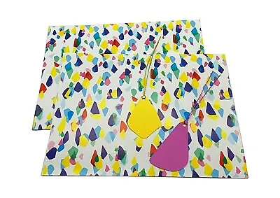 Multi Coloured Wrap White Confetti Wedding Wrapping Paper 2 Sheets 2 Tags • £3.25