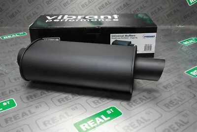 Vibrant StreetPower Flat Black Oval Muffler With Single 3  Round Tip 3  Inlet • $159.99