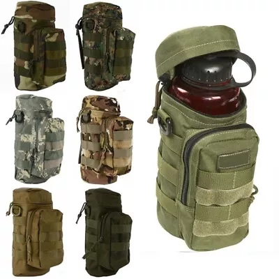 Tactical Molle Water Bottle Pouch Bag Kettle Holder Carrier Camping Hiking • $17.16