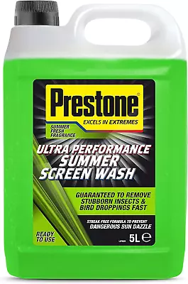 Prestone Summer Screenwash 5L - Ready-to-Use Car Windscreen Cleaner • £9.30