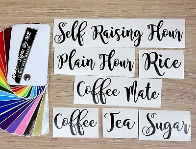 £2.08 • Buy Coffee Tea Sugar Stickers Flour Jar Labels Kitchen Storage Vinyl Decals Adhesive