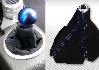 Blue Stitch Black Suedue OEM Short Shifter Boot For STICK SHIFTE ONLY • $10.50