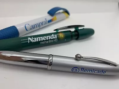 Drug Rep Pens Campral Namenda Remicade Pharmaceutical 5” Lot Of 3 Medical Clip • $31.97