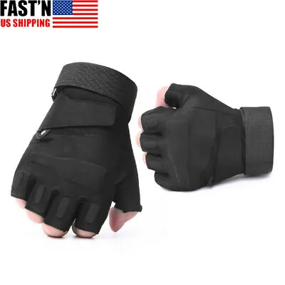 Fingerless Half-Finger Tactical Gloves Motorcycle Driving Gloves Riding Gloves • $11.89