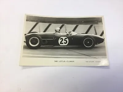Real Photo Postcard 1960 Lotus-Climax  Innes Ireland Goodwood 100 Race • £2