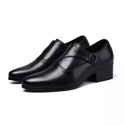 5CM/7CM Mens High Heels Buckle Pointed Toe Business Dress Shoes Fashion NEW • $51.42