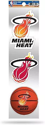 Miami Heat 3-Piece Retro Decal Sticker Sheet Die Cut Clear Backing 3x12 Inch • $8.79