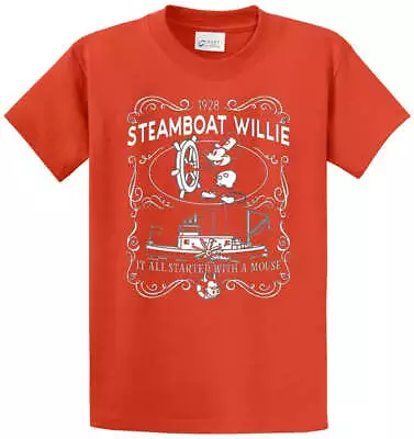 STEAMBOAT WILLIE IT ALL STARTED Cotton Printed Tee Regular Big And Tall Size • $15.95