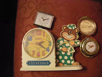 Not Working Lot 3 Vintage Clocks Westclox Bz Bear Bulova Quartz Read For Parts • $9.99