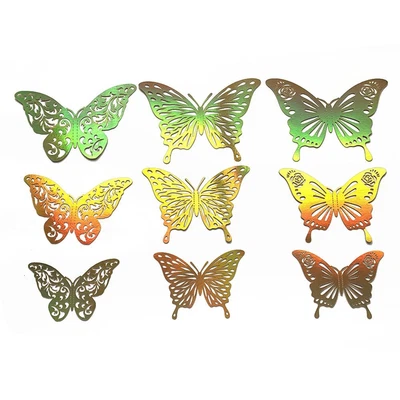 $3.11 • Buy 3D Butterfly Stickers Hollow Butterflies Colorful Silver Gold Wall Decals
