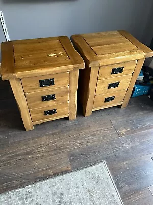 OAK FURNITURELAND LAMP TABLES - BEDSIDE TABLES WITH DRAWERS Pair • £185