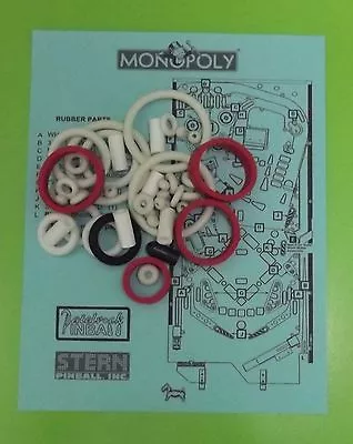 $34.99 • Buy 2001 Stern Monopoly Pinball Machine Rubber Ring Kit