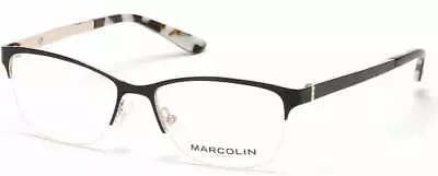 $124.50 • Buy Marcolin MA5001 005 Black Metal Half Rim Optical Eyeglasses Frame 54-16-140 AB