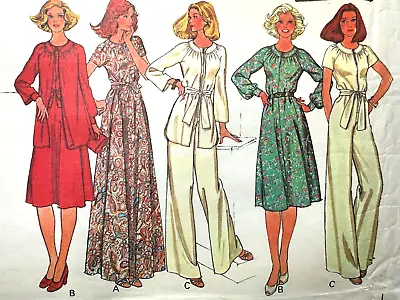 1970s Pattern Round Yoked Maxi Dress Jacket Jumpsuit McCalls 5806 Sz14 B36 UNCUT • $11.99