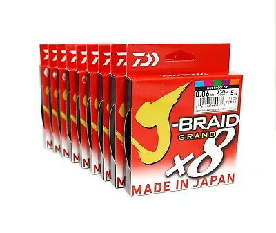 Braided Line Daiwa J-BRAID GRAND X8 Multicolor - 330yd / 300m - VARIOUS SIZES • $24.63