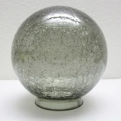 Vintage Round 6  Crackle SMOKE Glass Light Fixture/Swag Lamp Shade 3-1/4  Fitter • $24.99