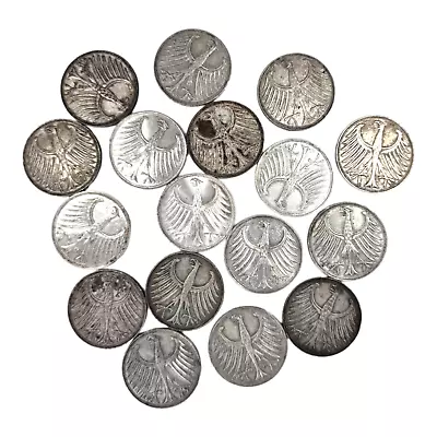 Germany 5 Deutsche Mark Silver - Set 17 Currencies 50s Workshops Various KM112 • $210.42