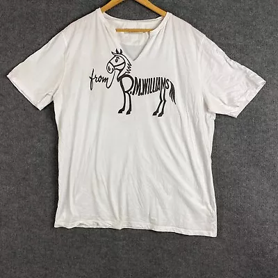 RM Williams Shirt Mens 3 Extra Large XXL White Black Pony Horse Long Horn • $9.95
