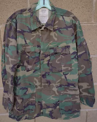 US ERDL Camo Fatigue Shirt Size MEDIUM REGULAR 1980 Ripstop Poplin RDF Camo • $35