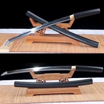 Japanese Wakizashi Sword Katana Samurai Sharp Clay Tempered T10 Steel Blade • $130