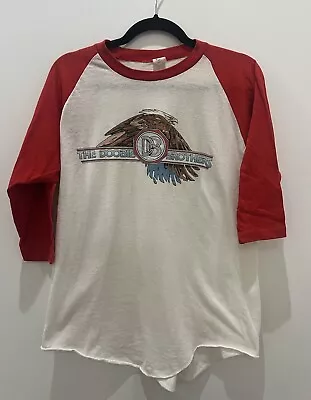 VINTAGE 70s The Doobie Brothers Raglan Shirt - White / Red / Large /Classic Rock • $124