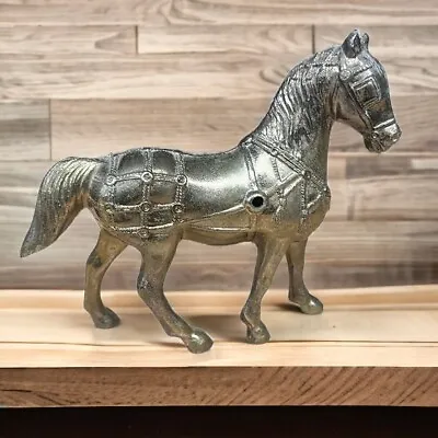 Vintage Brass Pot Metal Stallion Horse Statue Figurine Equestrian Sculpture • $14.99