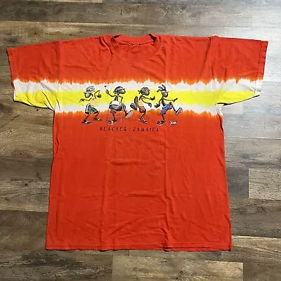 VINTAGE Jamaica Joe Men’s Size XXL 2XL Orange T-Shirt Faded VTG • $20.84