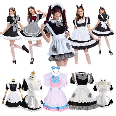 Women French Maid Fancy Dress Costume Outfit Party Waitress Servant Ladies Dress • $8.09
