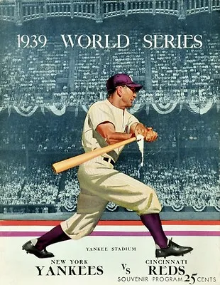 $5 • Buy 1939 WORLD SERIES PROGRAM PHOTO,YANKEES VS REDS YANKEES WIN 4 GAMES TO 8x10  