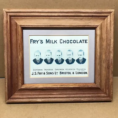 Vintage Fry’s Chocolate Framed Advertising Sign Cadbury • £30