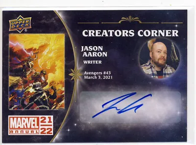 Upper Deck Marvel Annual 2021-22 Creators Corner Autograph CC-JA Aaron • $39.99