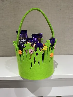 £6 • Buy Easter Felt Basket With With Grass Design And Small Flowers New X6