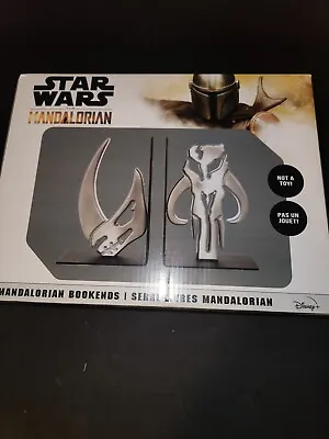 Disney Star Wars Mandalorian Book Ends Bookends Metal & Wood Construction NIB • $32.95